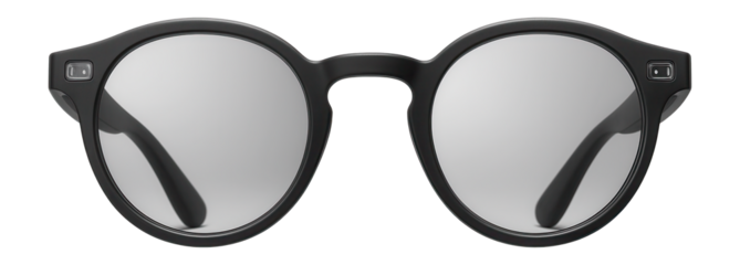 Lightweight smart eyewear with round lenses and embedded AR sensors