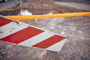 Public city street road reconstruction works.