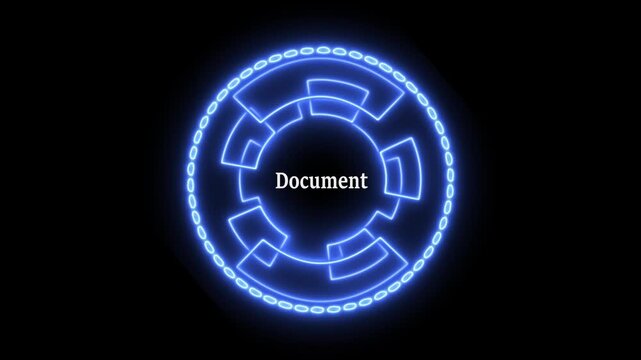 Abstract Businessman offer document products and solutions. The future of technology. Virtual screen of the future with the inscription