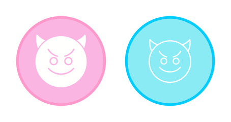Smiling Face with Horns Icon Design