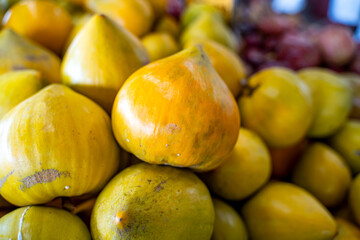 Canistel (Eggfruit) Displayed at Farmers Market in Key West, Florida