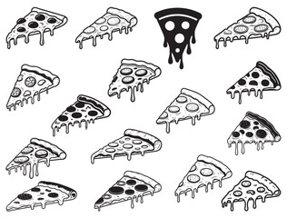 PIZZA SLICES SILHOUETTE