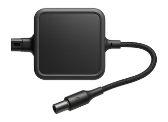 Laptop charger with a detachable power cord and rubberized exterior for shock resistance
