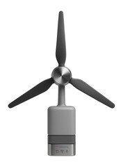 Small wind turbine with an integrated battery storage unit and wireless monitoring capabilities for remote sites