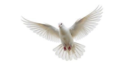 Obraz premium White Dove in Flight Against a Clear Sky, Symbol of Peace and Freedom