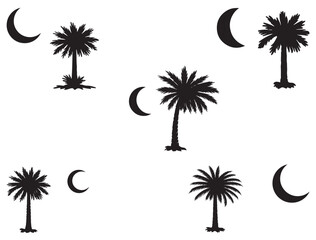 SOUTH CAROLINA PALMETOO & MOON ICON SILHOUETTE