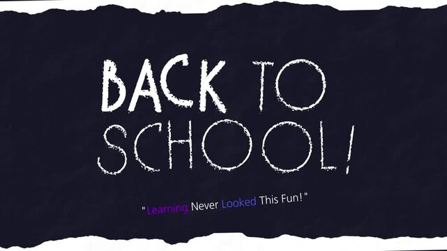 Back to school banner. Back to school text. Back to school poster on black background. Back to school template with text and paper background.