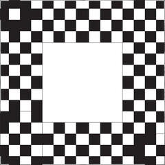 Checkered Frame Black Vector | Rectangle Silhouette Illustration