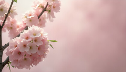 Obraz premium Delicate Pink Cherry Blossom Branch in Spring