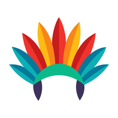 Colorful feather headdress illustration