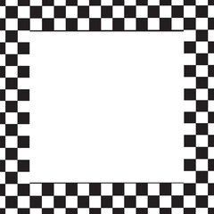 Checkered Frame Black Vector | Rectangle Silhouette Illustration