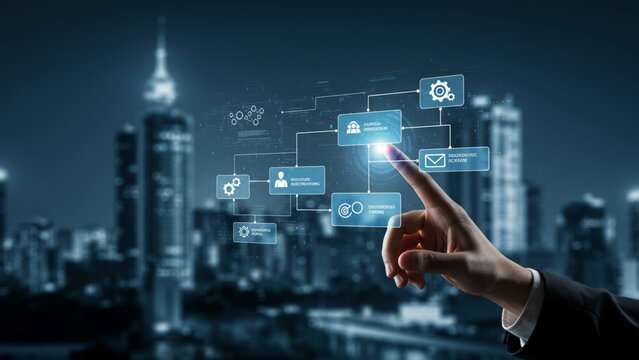 Driving seamless digital transformation with intuitive interface technology, enhancing modern business processes and urban connectivity for future growth and efficiency.
