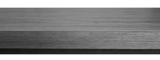 Black and White Close-Up of Wooden Table Edge