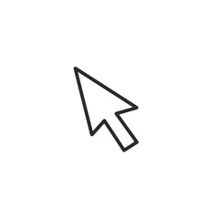 Simple Black Arrow Cursor Icon on White Background Representing Navigation Selection and Direction in a Clean and Minimalist Style