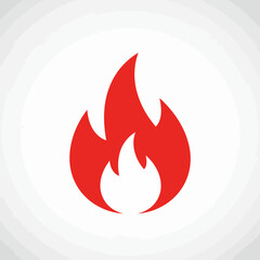 Simple Red Fire Icon on White Background Symbolizing Energy Passion and Heat Ideal for Graphic Design and Digital Projects Vector Illustration