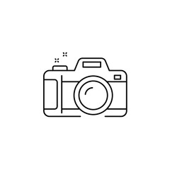 Simple Line Art Illustration of a Camera