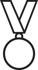 Gold Medal with Ribbon Silhouette | Black Vector