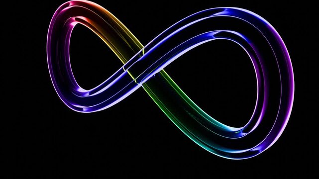 Braided light ribbons in motion, seamless loop, 4K.