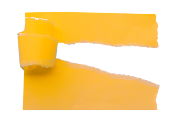 Yellow torn paper isolated on transparent background