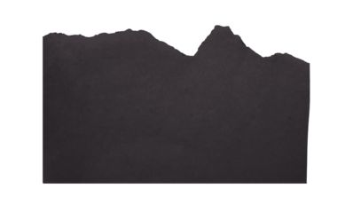 Black torn paper isolated on transparent background