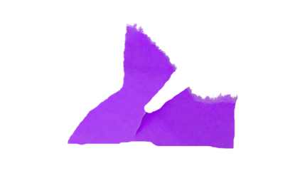 Purple torn paper isolated on transparent background