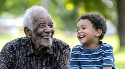 Intergenerational Activity: Young parent and child joining senior center's digital storytelling wo