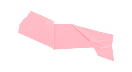 Separate pink torn paper tape on transparent background