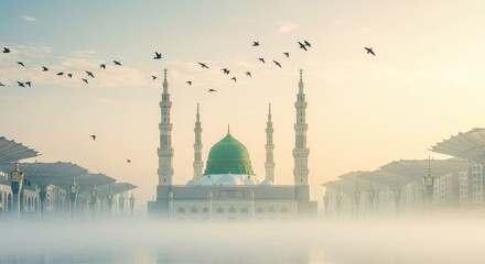 Prophet's Mosque Medina Dawn