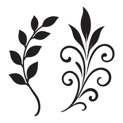 Black and white vintage floral pattern with swirling flowers, leaves, and branches for a beautiful decorative background or tattoo design © MdRubel