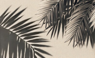 Obraz premium Palm leaf shadows on beige surface