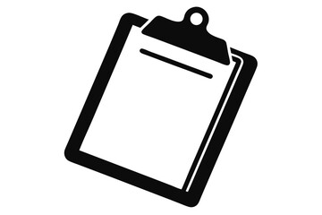 Black clipboard with blank white paper 