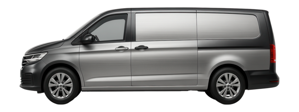 Dual-tone van with contrasting side trim and chrome-accented grille