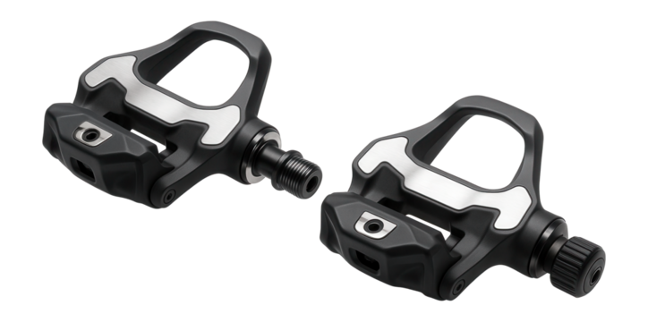 Clipless pedals with a wide platform and adjustable tension for secure shoe attachment