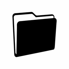 Simple black folder icon representing computer files and data storage
