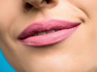 close up lips of woman