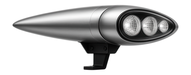 Retractable landing lights mounted on the leading edge of the wings