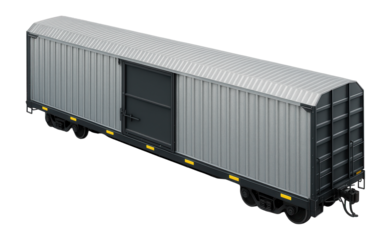 Covered autorack rail car with corrugated metal walls and sliding doors