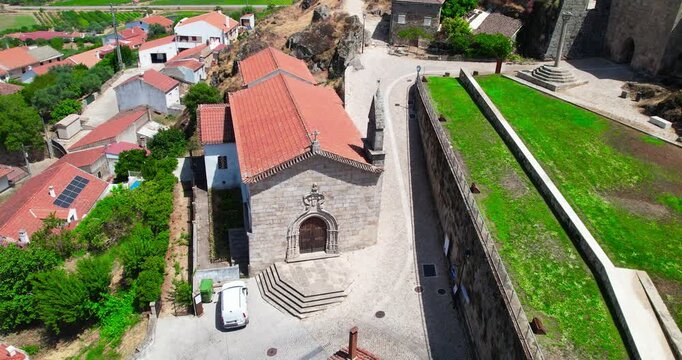 Aerial View of Miseric&oacute;rdia Church in City of Penamacor, Guarda district, Portugal