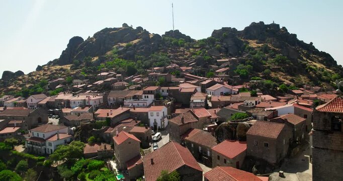 Aerial View Village of Monsanto, Guarda District, Portugal