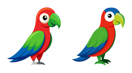 Set of parrot bird vector illustration design