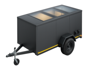 Enclosed service trailer with interior lighting and exterior power connections