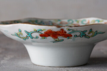 Chawan Kangxi Style Chinese Sencha Cup with Reticulated Design and Saucer