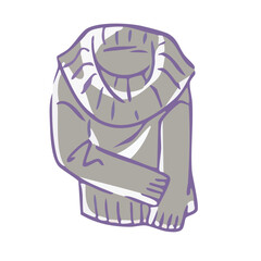 Fototapeta premium Long Sleeve Off-Turtleneck Sweater Illustration