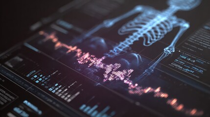 Medical Data Visualization with Skeleton and Graph on Screen