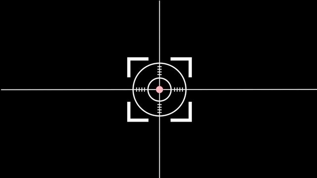 Sniper score Sight Shooting Target of cross hair Square Circle view. Focus and Concentration to Shot The Target For Online Games. Digital icon animation.