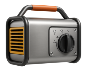 Industrial-grade generator with a voltage selector switch for versatile use in diverse construction tasks.