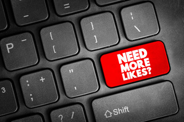 Need More Likes button on keyboard, concept background