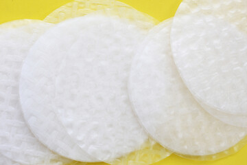 Stacked round sheets of Vietnamese rice paper