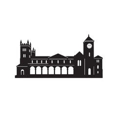 Fototapeta premium Bath Roman Baths Minimal Vector Design