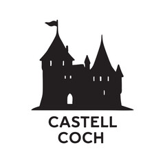 Castell Coch Minimal Silhouette Vector
